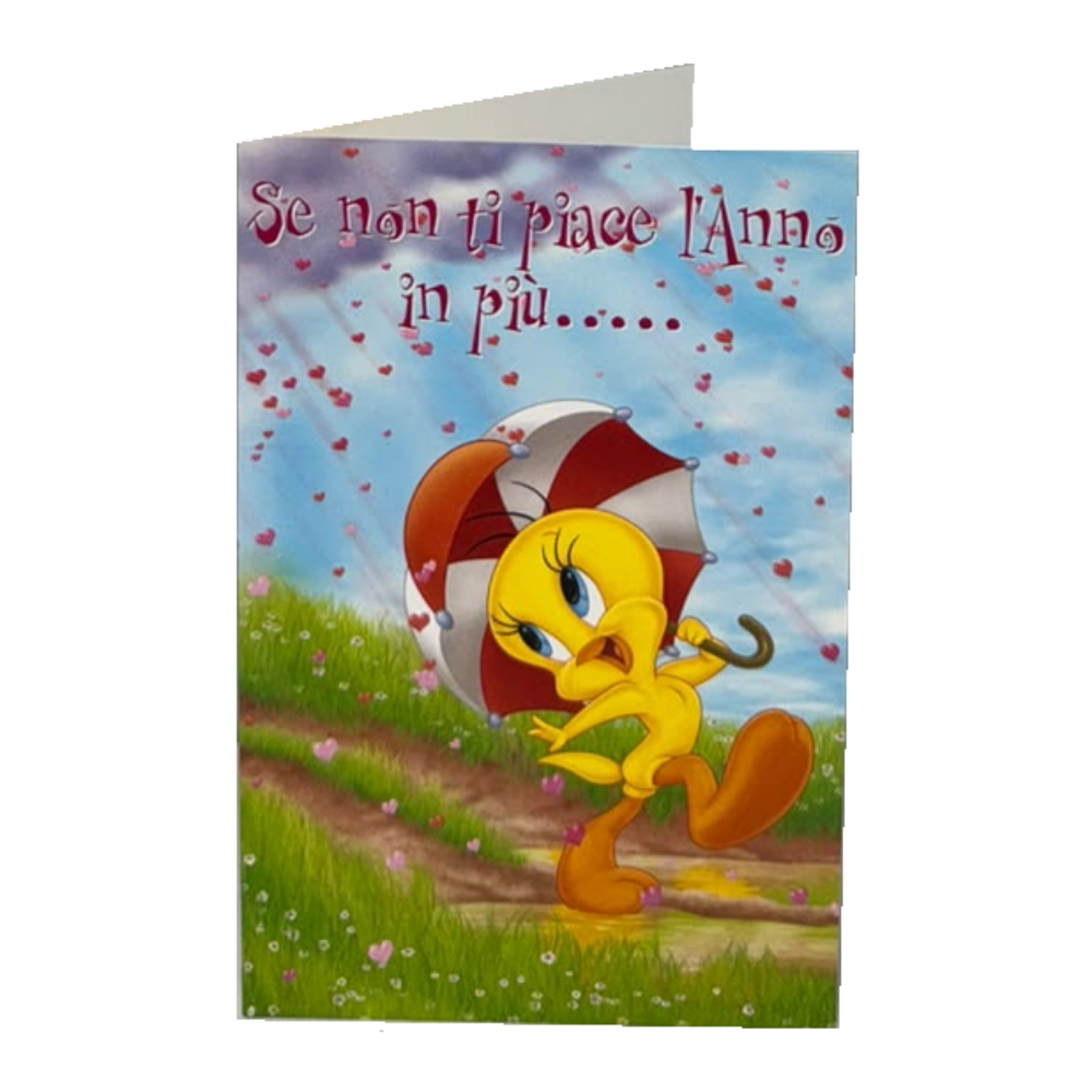 Biglietto Auguri Compleanno Divertente con Frase Ironica e Ombrello