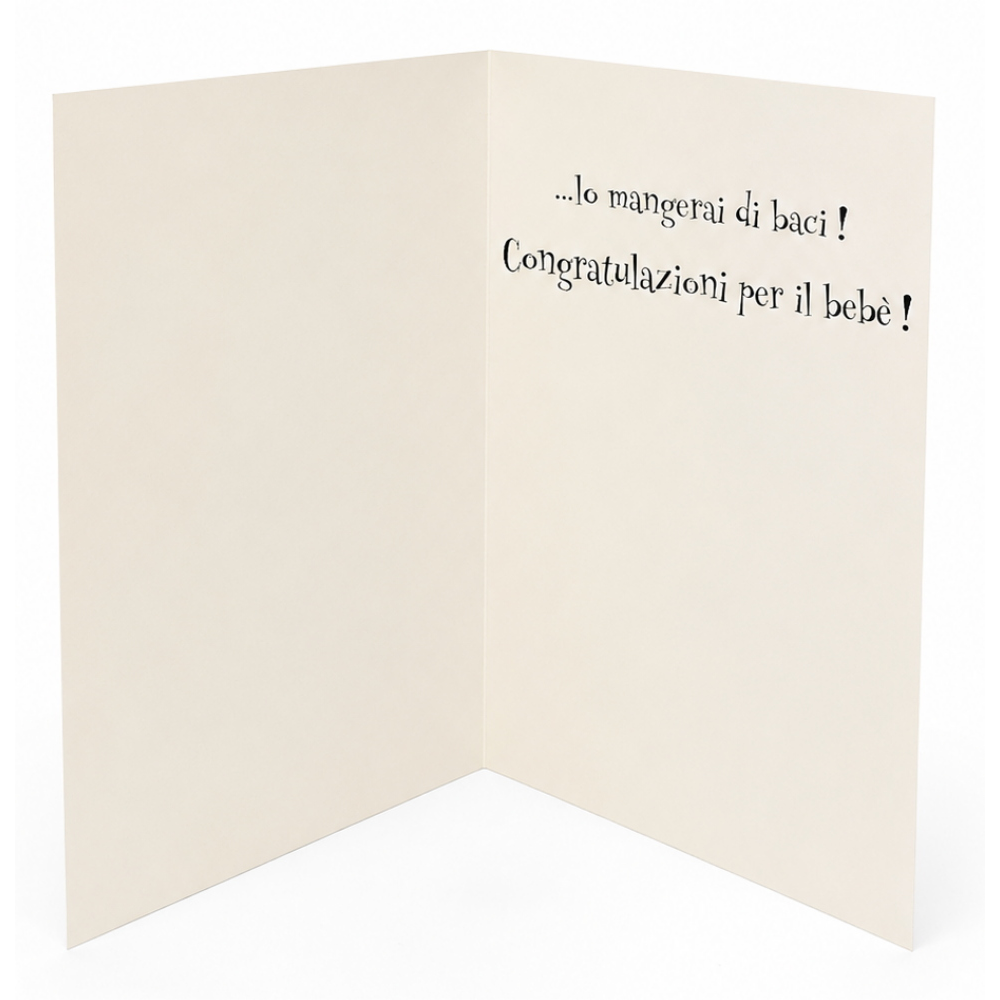 Biglietto Auguri Nascita Bebè Divertente con Frase Dolce e Originale