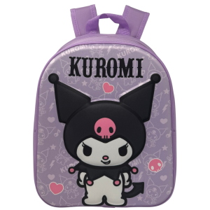 ZAINO ASILO 3D KUROMI SANRIO IMMAGINE A RILIEVO BORSA SCUOLA TEMPO LIBERO - 1000EVA315284
