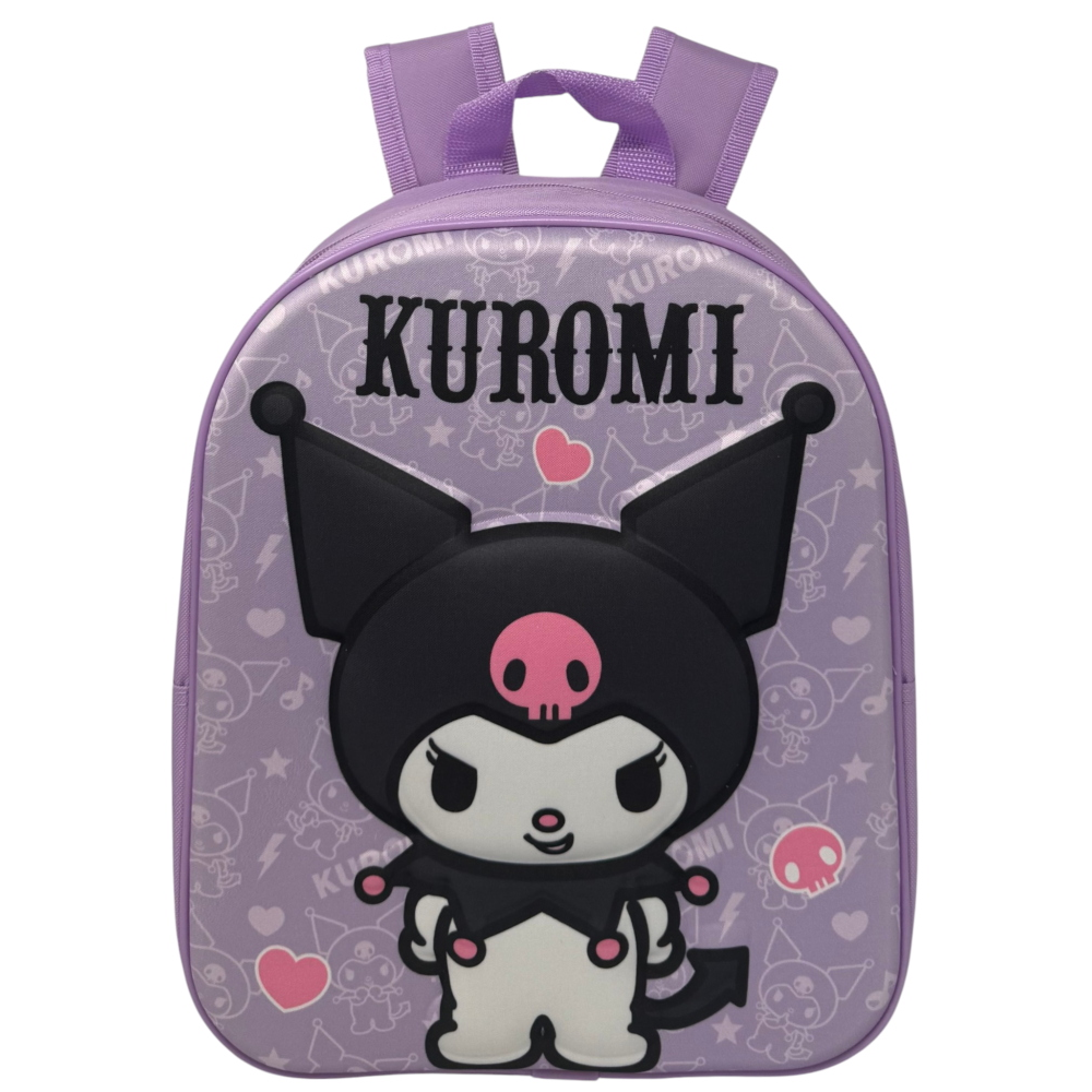 ZAINO ASILO 3D KUROMI SANRIO IMMAGINE A RILIEVO BORSA SCUOLA TEMPO LIBERO - 1000EVA315284