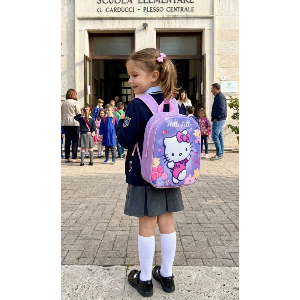 ZAINO ASILO 3D HELLO KITTY SANRIO IMMAGINE A RILIEVO BORSA SCUOLA TEMPO LIBERO - 1000EVA315280