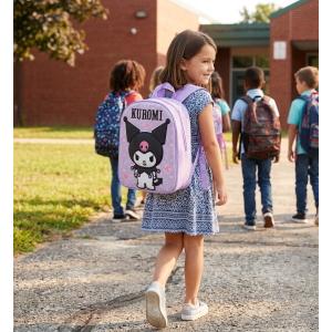 ZAINO ASILO 3D KUROMI SANRIO IMMAGINE A RILIEVO BORSA SCUOLA TEMPO LIBERO - 1000EVA315284