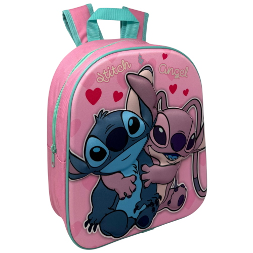 ZAINO ASILO 3D STITCH E ANGEL DISNEY IMMAGINE A RILIEVO BORSA SCUOLA TEMPO LIBERO - 1000EVA315292