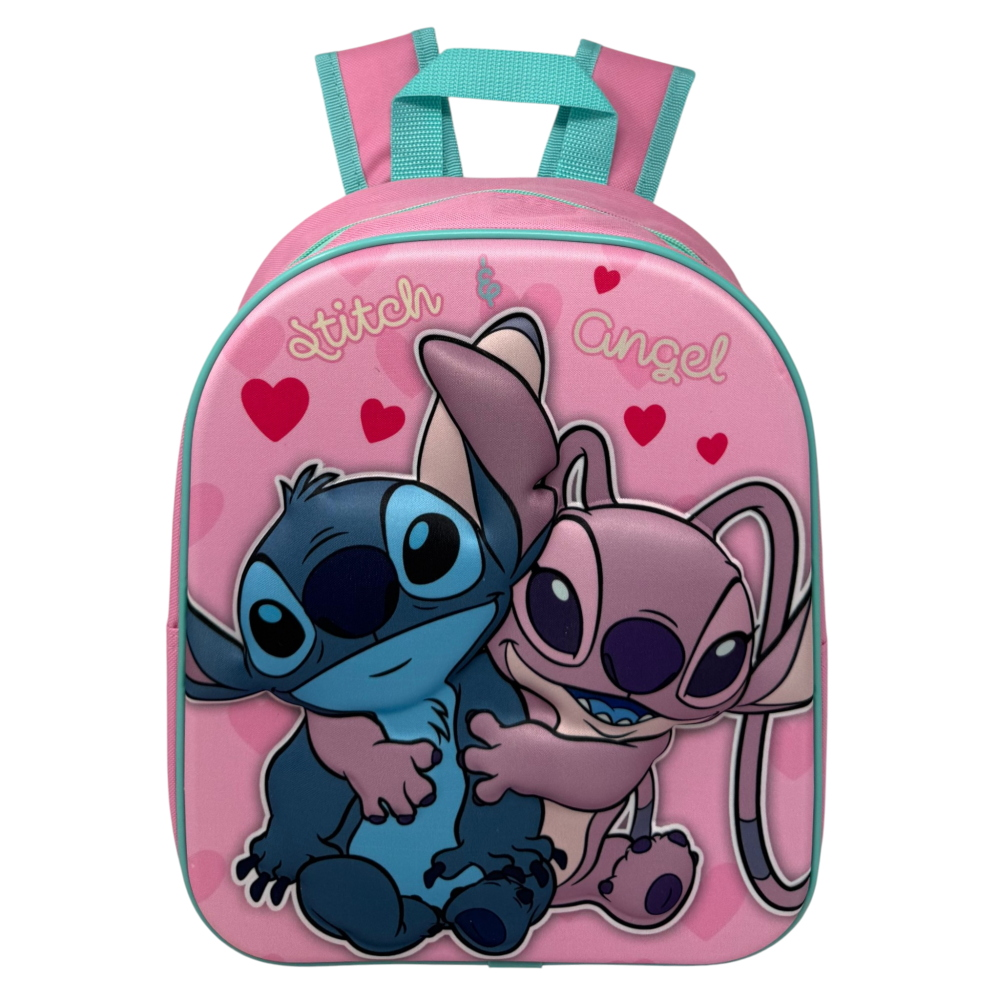 ZAINO ASILO 3D STITCH E ANGEL DISNEY IMMAGINE A RILIEVO BORSA SCUOLA TEMPO LIBERO - 1000EVA315292
