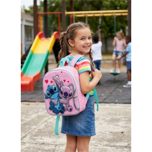ZAINO ASILO 3D STITCH E ANGEL DISNEY IMMAGINE A RILIEVO BORSA SCUOLA TEMPO LIBERO - 1000EVA315292