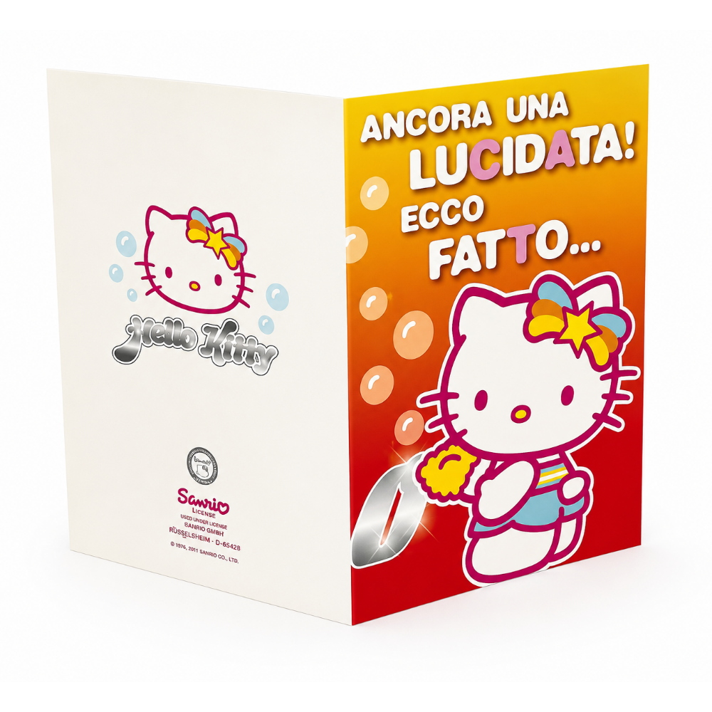 Biglietto Auguri Hello Kitty Biglietto di Buon Compleanno Originale con Grafica Colorata