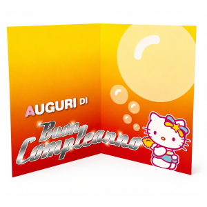 Biglietto Auguri Hello Kitty Biglietto di Buon Compleanno Originale con Grafica Colorata