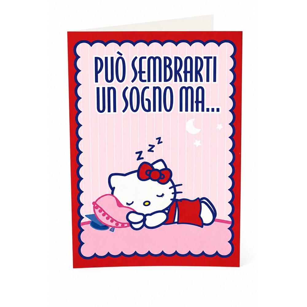 Biglietto Auguri Hello Kitty Biglietto Originale di Compleanno con Grafica Dolce e Simpatica