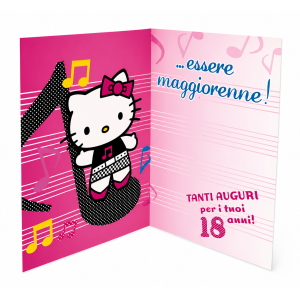Biglietto Auguri 18 Anni Hello Kitty Musicale Originale