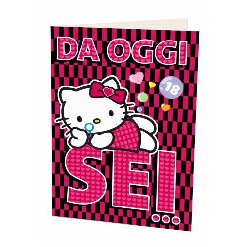 Biglietto Auguri 18 Anni Hello Kitty Originale Sanrio per Ragazza