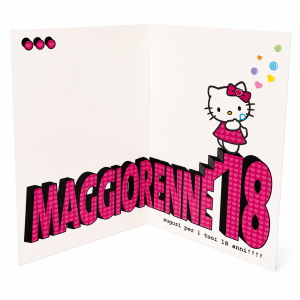 Biglietto Auguri 18 Anni Hello Kitty Originale Sanrio per Ragazza