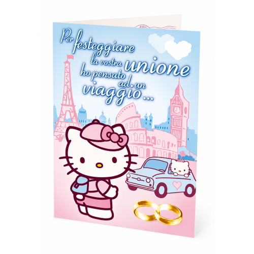 Biglietto Auguri Matrimonio Hello Kitty Originale Sanrio Tema Viaggio Sposi