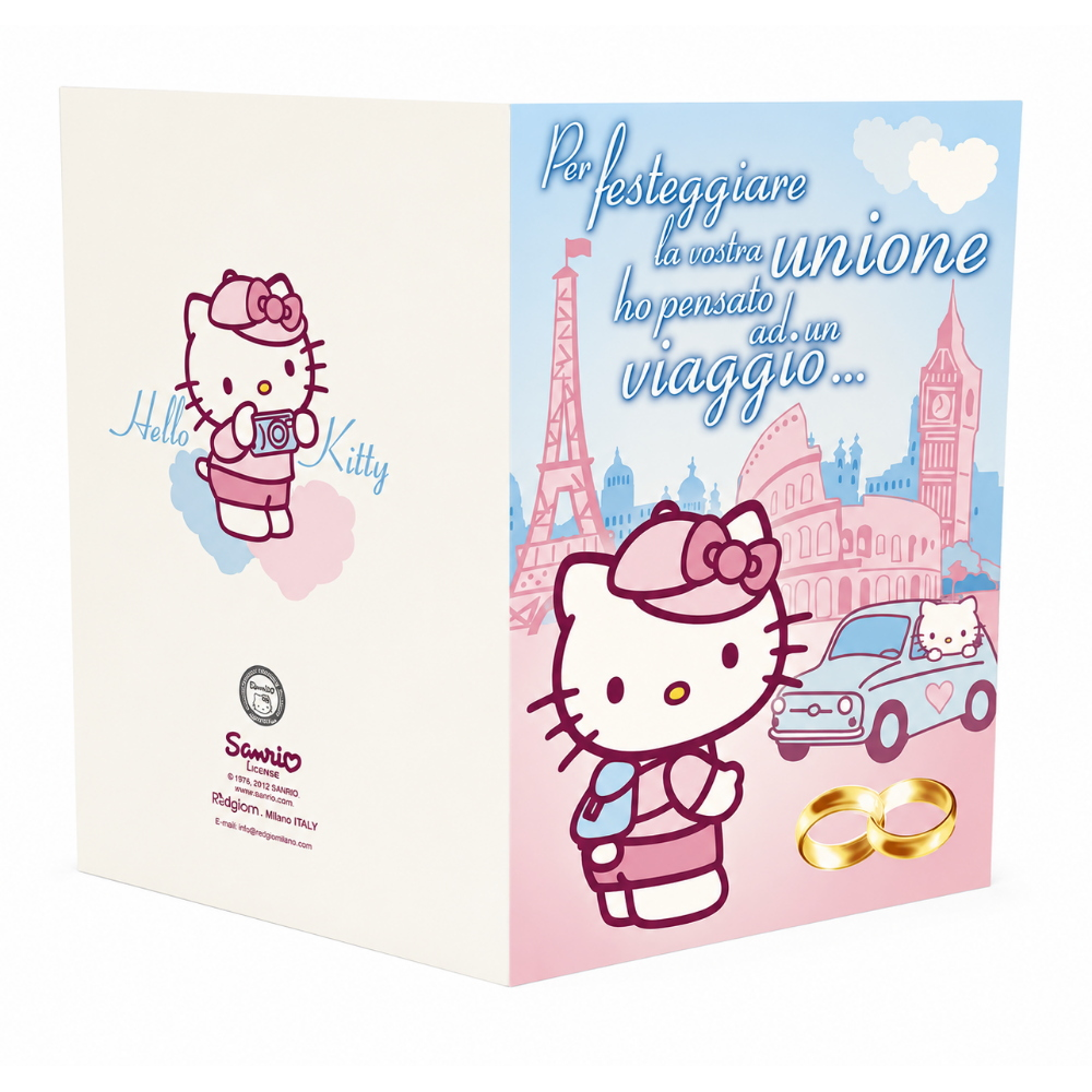 Biglietto Auguri Matrimonio Hello Kitty Originale Sanrio Tema Viaggio Sposi