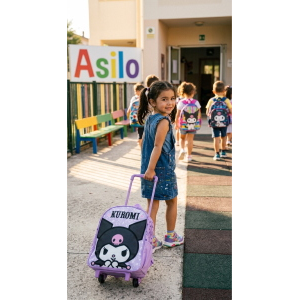 ZAINO ASILO TROLLEY KUROMI SANRIO BORSA PER SCUOLA MATERNA TEMPO LIBERO - 1042815284