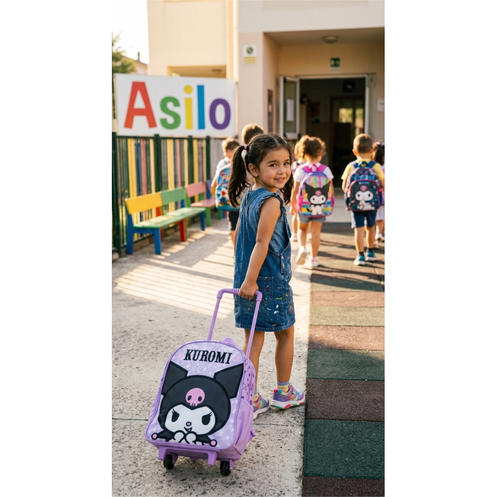 ZAINO ASILO TROLLEY KUROMI SANRIO BORSA PER SCUOLA MATERNA TEMPO LIBERO - 1042815284