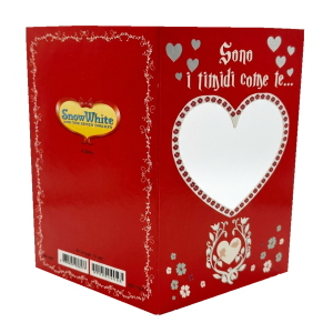 Biglietto Auguri Disney Mammolo Biancaneve Romantico con Portafoto Cuore