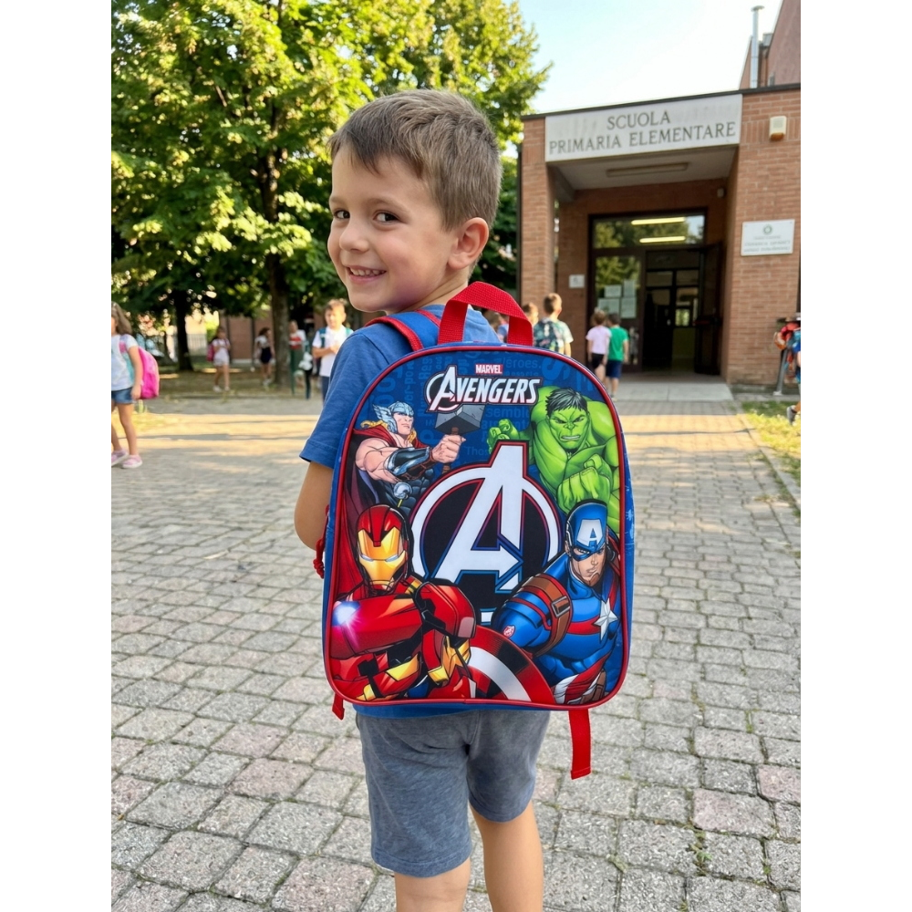 ZAINO ASILO AVENGERS MARVEL BORSA SCUOLA INFANZIA TEMPO LIBERO PASSEGGIO - 506380