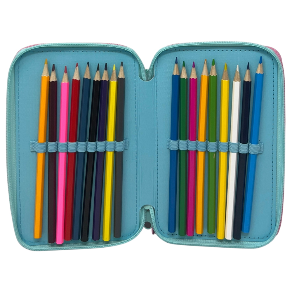 ASTUCCIO 3 ZIP SCUOLA STITCH DISNEY MULTISCOMPARTO PORTACOLORI GIOTTO - 8002833