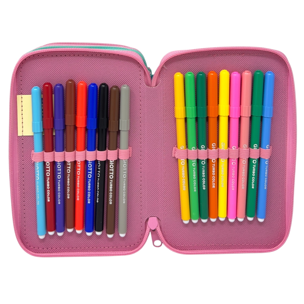 ASTUCCIO 3 ZIP SCUOLA STITCH DISNEY MULTISCOMPARTO PORTACOLORI GIOTTO - 1004E5292
