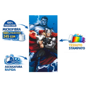 TELO MARE AVENGERS THOR ASCIUGAMANO MARVEL IN MICROCOTONE CM. 140X70 - 50288