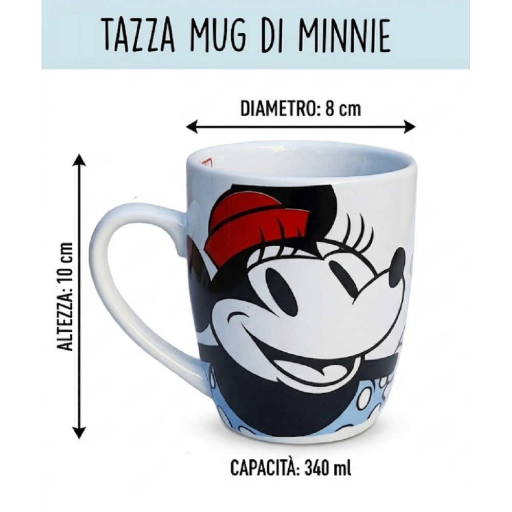 TAZZA MUG MINNIE MOUSE DISNEY CERAMICA CONICA ML. 340 CON CONFEZIONE - WD21446/3