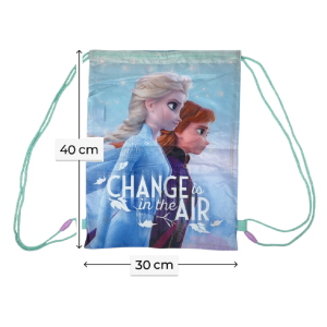 SACCA FROZEN II DISNEY ELSA CON CHIUSURA A COULISSE BORSA TEMPO LIBERO PALESTRA CM. 40X30 - WD21689