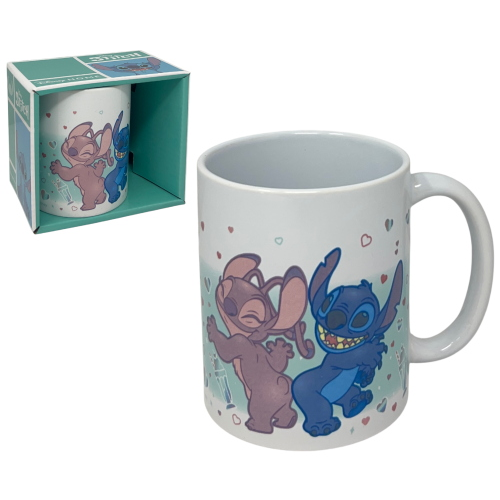 TAZZA MUG STITCH E ANGEL DISNEY IN CERAMICA 350 ML CONFEZIONE REGALO - D14213MC
