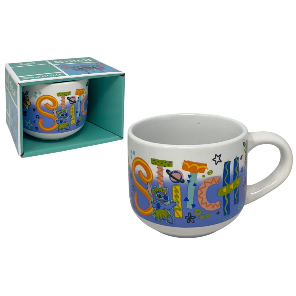 TAZZA LARGA JUMBO STITCH DISNEY IN CERAMICA 380 ML CONFEZIONE REGALO -  D14214MC