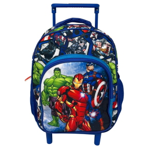 ZAINO ASILO TROLLEY AVENGERS MARVEL CON TASCA FRONTALE 30 CM. MANICO ALLUNGABILE - 673047