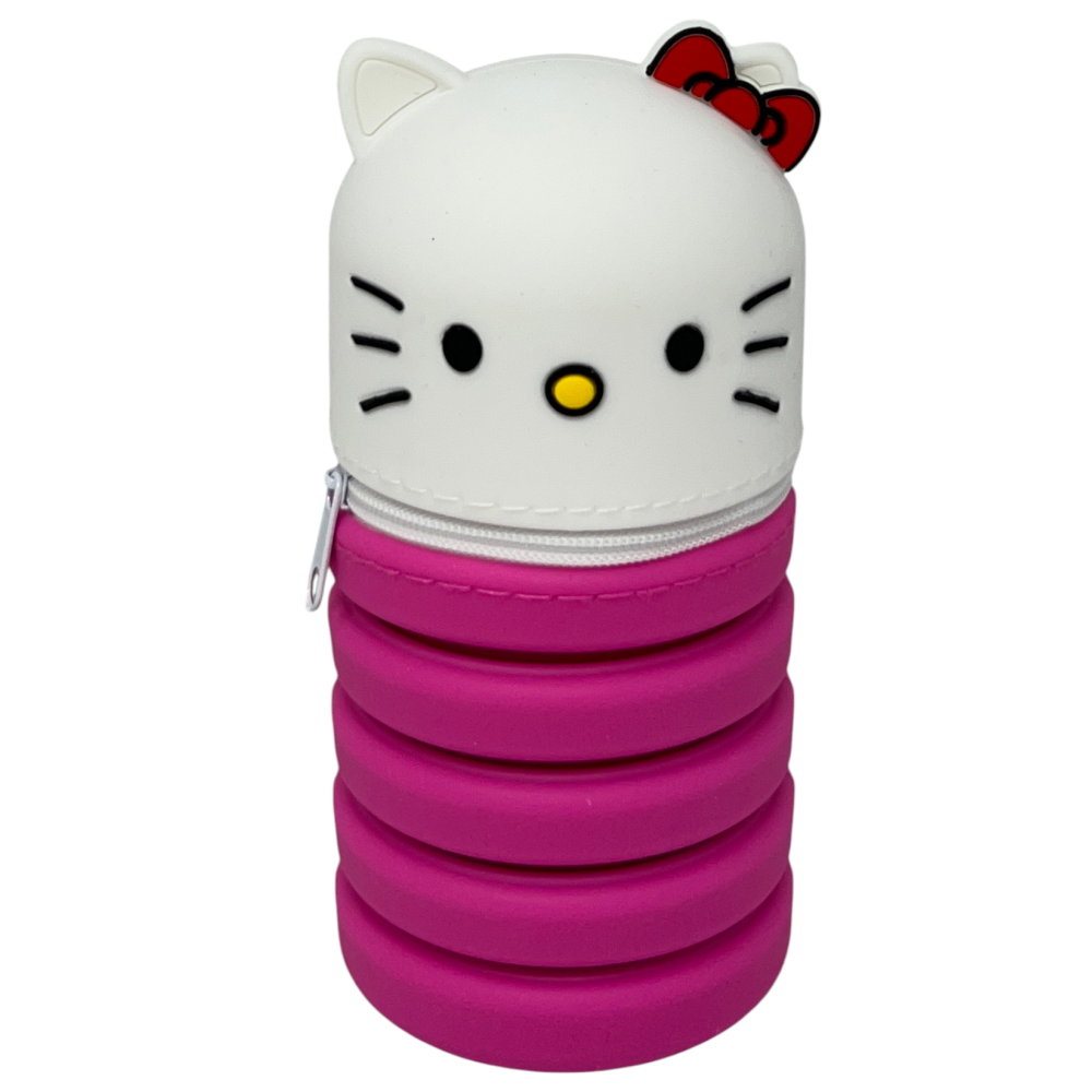 TOMBOLINO IN SILICONE HELLO KITTY SANRIO ASTUCCIO ESTENSIBILE PORTA CANCELLERIA 20 CM - 699702