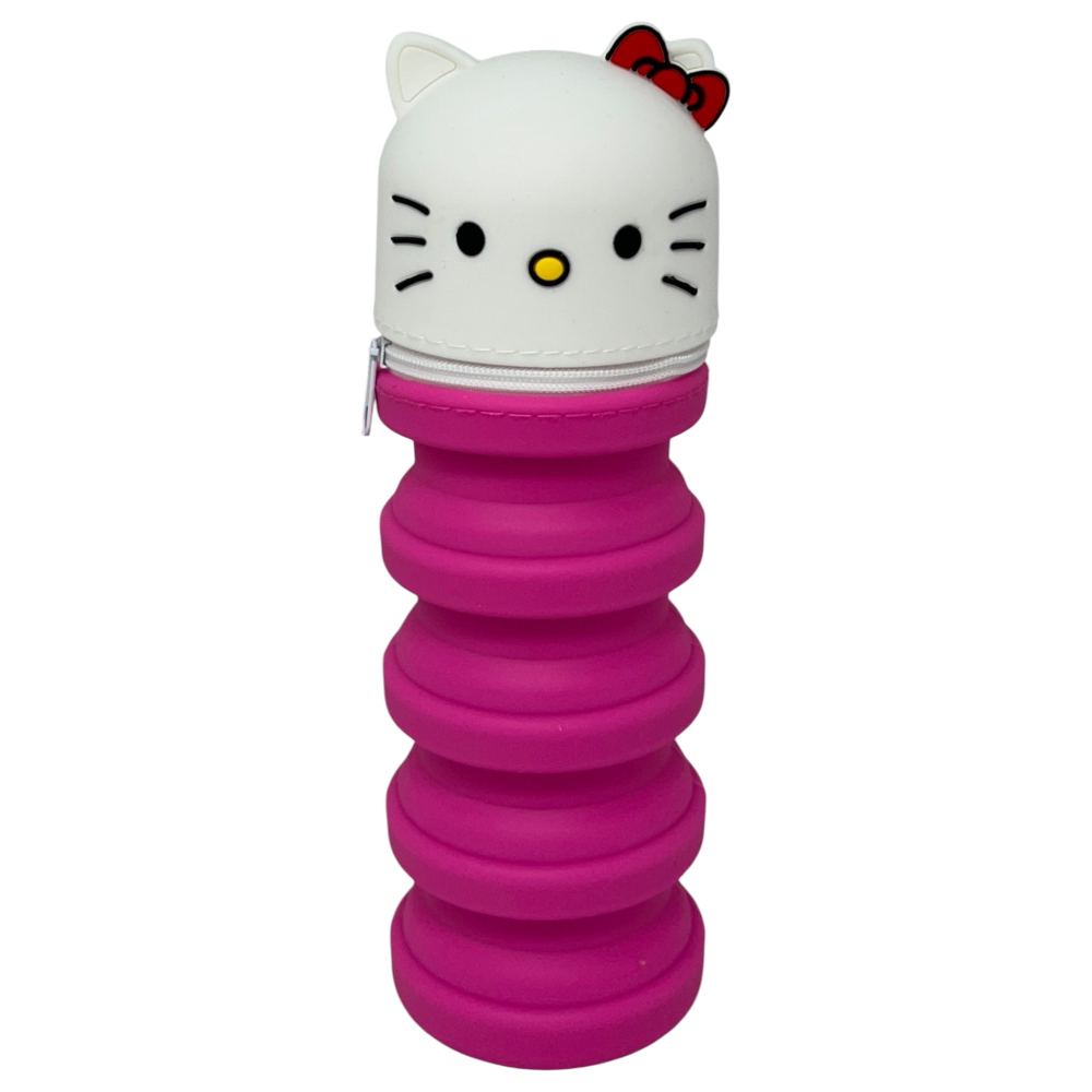 TOMBOLINO IN SILICONE HELLO KITTY SANRIO ASTUCCIO ESTENSIBILE PORTA CANCELLERIA 20 CM - 699702