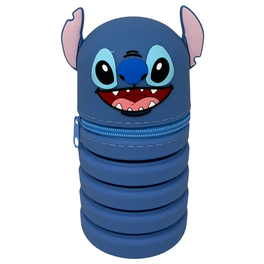 TOMBOLINO IN SILICONE STITCH DISNEY ASTUCCIO ESTENSIBILE PORTA CANCELLERIA 20 CM - LST1266-B