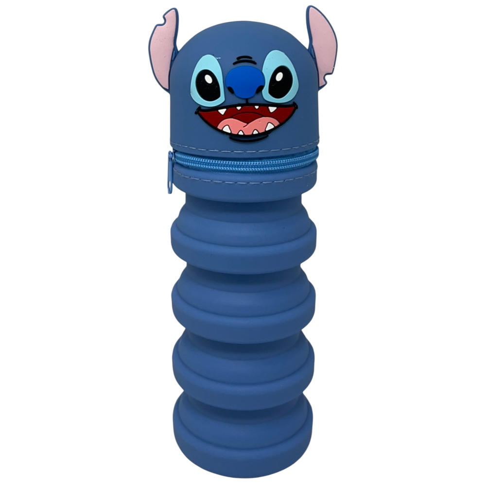 TOMBOLINO IN SILICONE STITCH DISNEY ASTUCCIO ESTENSIBILE PORTA CANCELLERIA 20 CM - LST1266-B