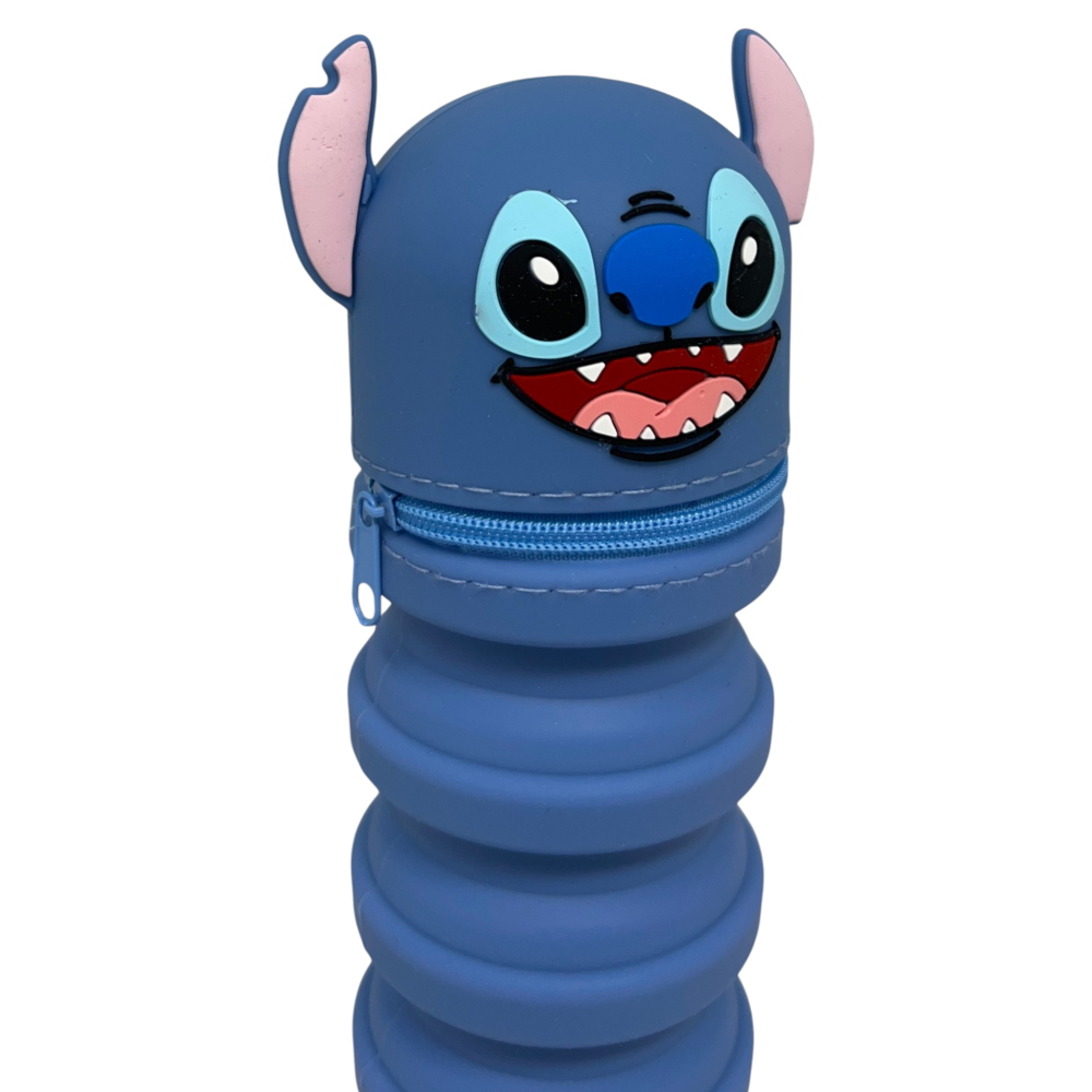 TOMBOLINO IN SILICONE STITCH DISNEY ASTUCCIO ESTENSIBILE PORTA CANCELLERIA 20 CM - LST1266-B