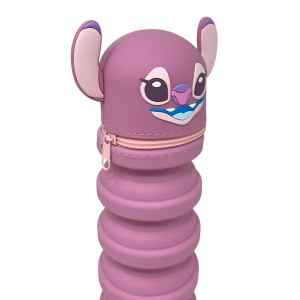 TOMBOLINO IN SILICONE STITCH ANGEL DISNEY ASTUCCIO ESTENSIBILE PORTA CANCELLERIA 20 CM - LST1266-G