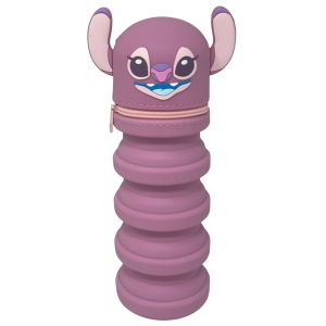 TOMBOLINO IN SILICONE STITCH ANGEL DISNEY ASTUCCIO ESTENSIBILE PORTA CANCELLERIA 20 CM - LST1266-G