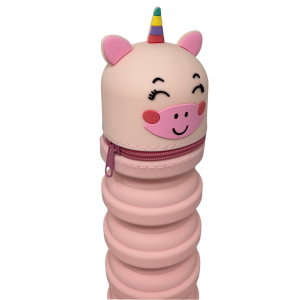 TOMBOLINO IN SILICONE UNICORNO ASTUCCIO ESTENSIBILE PORTA CANCELLERIA 20 CM - UNI1266