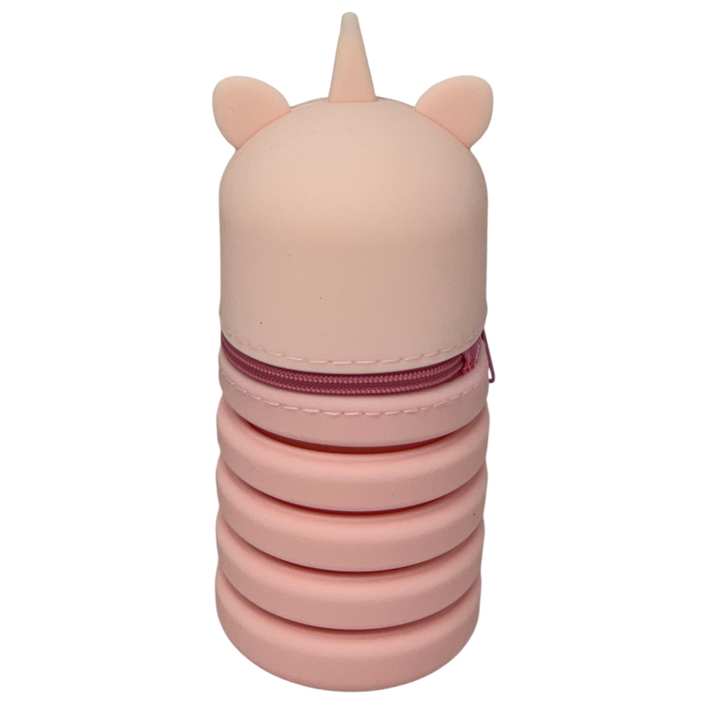 TOMBOLINO IN SILICONE UNICORNO ASTUCCIO ESTENSIBILE PORTA CANCELLERIA 20 CM - UNI1266