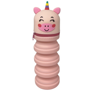 TOMBOLINO IN SILICONE UNICORNO ASTUCCIO ESTENSIBILE PORTA CANCELLERIA 20 CM - UNI1266