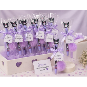 SET 12 PENNE KUROMI CON POMPON 18 CM IDEA REGALO - KU00006X12
