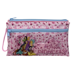 TOMBOLINO PRINCIPESSE DISNEY 3 SCOMPARTI BUSTINA ASTUCCIO PORTACOLORI 22 CM - PR1337