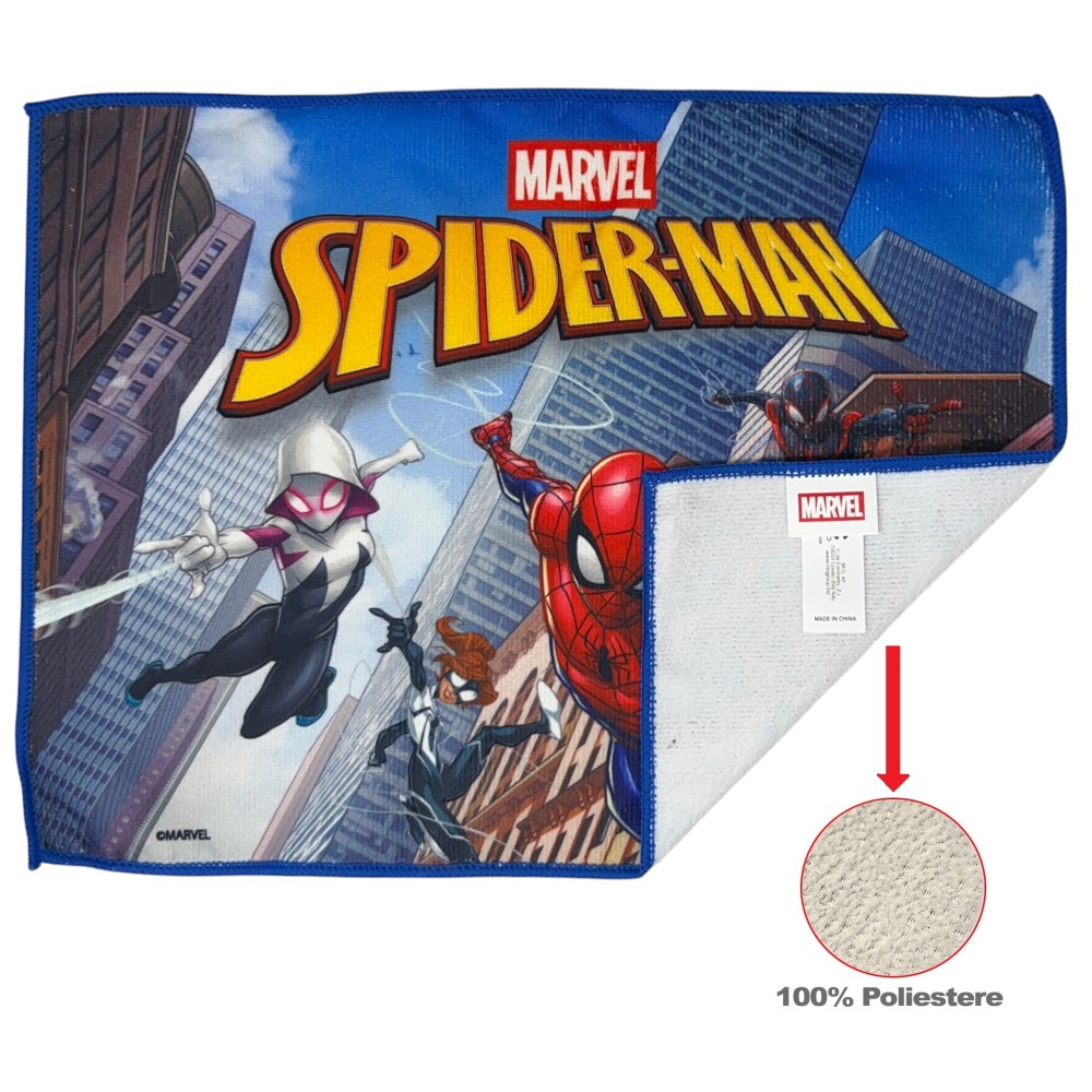 TOVAGLIETTA SPIDERMAN MARVEL IN TESSUTO DA COLAZIONE PRANZO CM.40X30- SPI1350