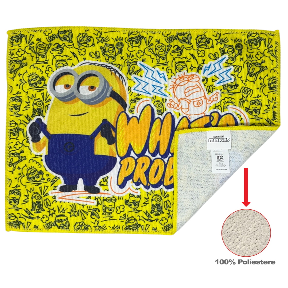 TOVAGLIETTA MINIONS IN TESSUTO DA COLAZIONE PRANZO CM.40X30- CI9135