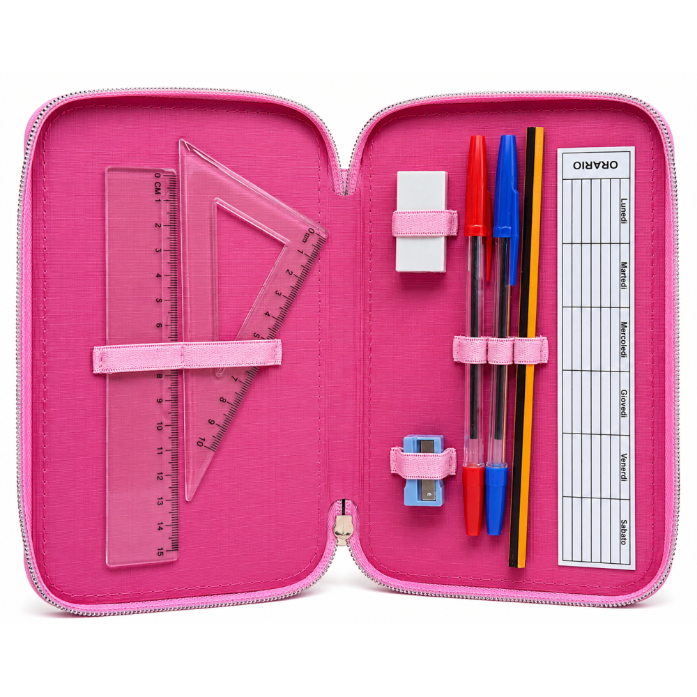 ASTUCCIO SCUOLA 3D UNICORNO MULTISCOMPARTO 3 ZIP PORTACOLORI PENNARELLI GIOTTO - UNI0832-A