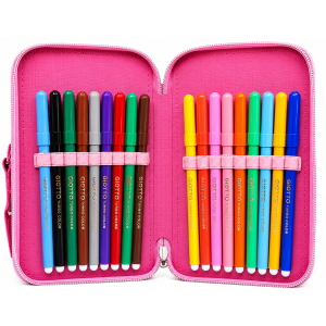 ASTUCCIO SCUOLA 3D UNICORNO MULTISCOMPARTO 3 ZIP PORTACOLORI PENNARELLI GIOTTO - UNI0832-A