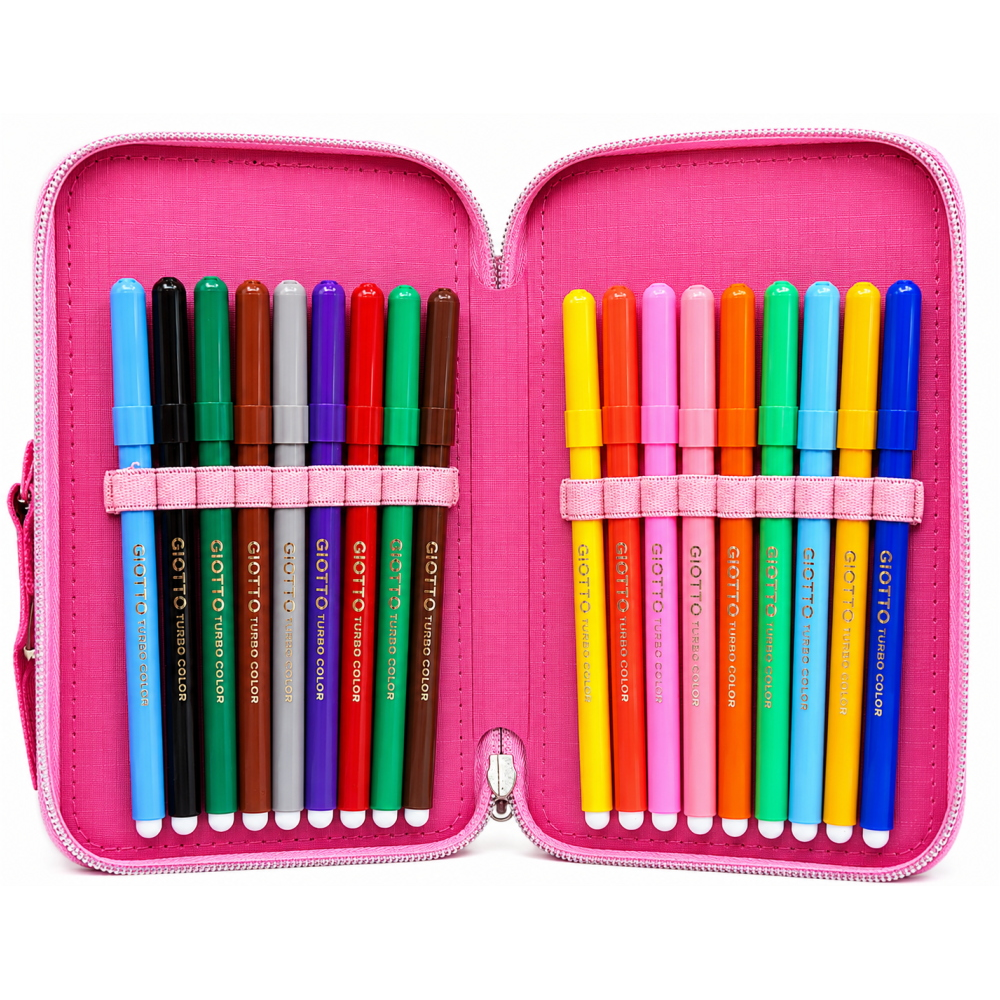 ASTUCCIO SCUOLA 3D UNICORNO MULTISCOMPARTO 3 ZIP PORTACOLORI PENNARELLI GIOTTO - UNI0832-A