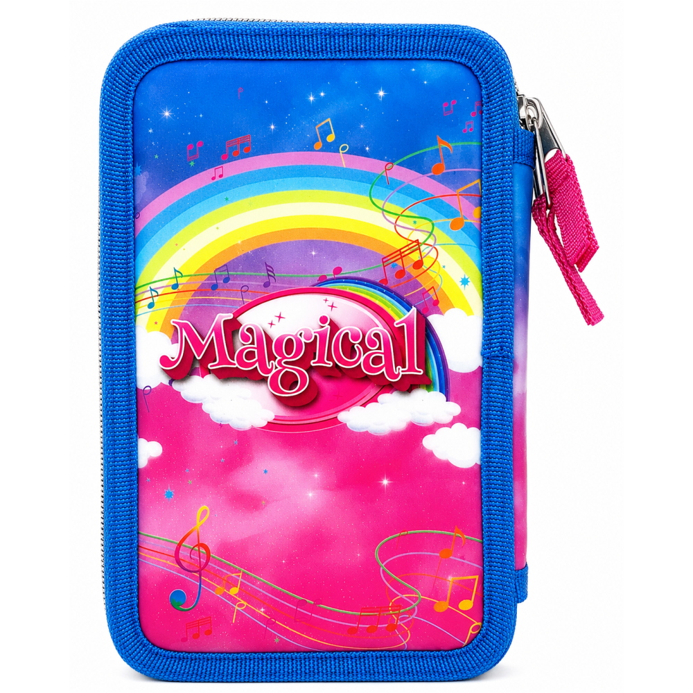 ASTUCCIO SCUOLA 3D UNICORNO MULTISCOMPARTO 3 ZIP PORTACOLORI PENNARELLI GIOTTO - UNI0832-A