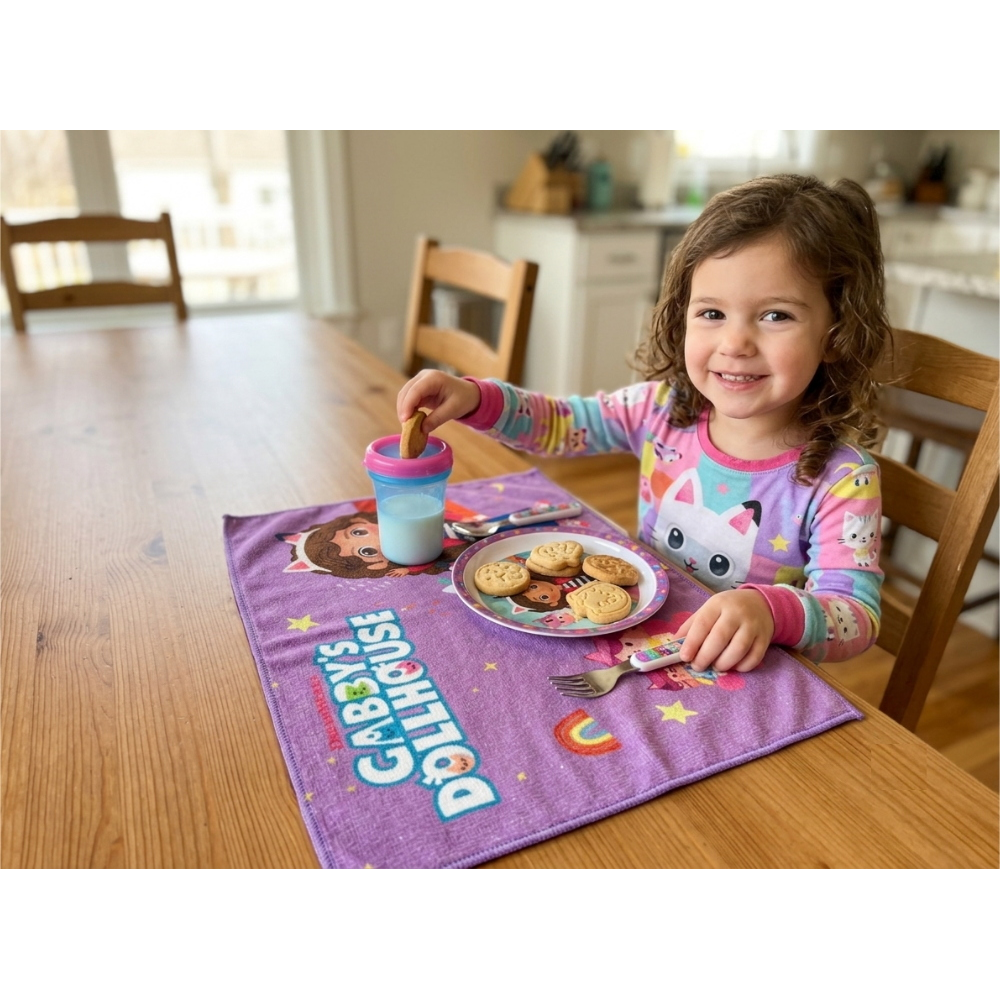 TOVAGLIETTA GABBY'S DOLLHOUSE IN TESSUTO DA COLAZIONE PRANZO CM.40X30- CI9136