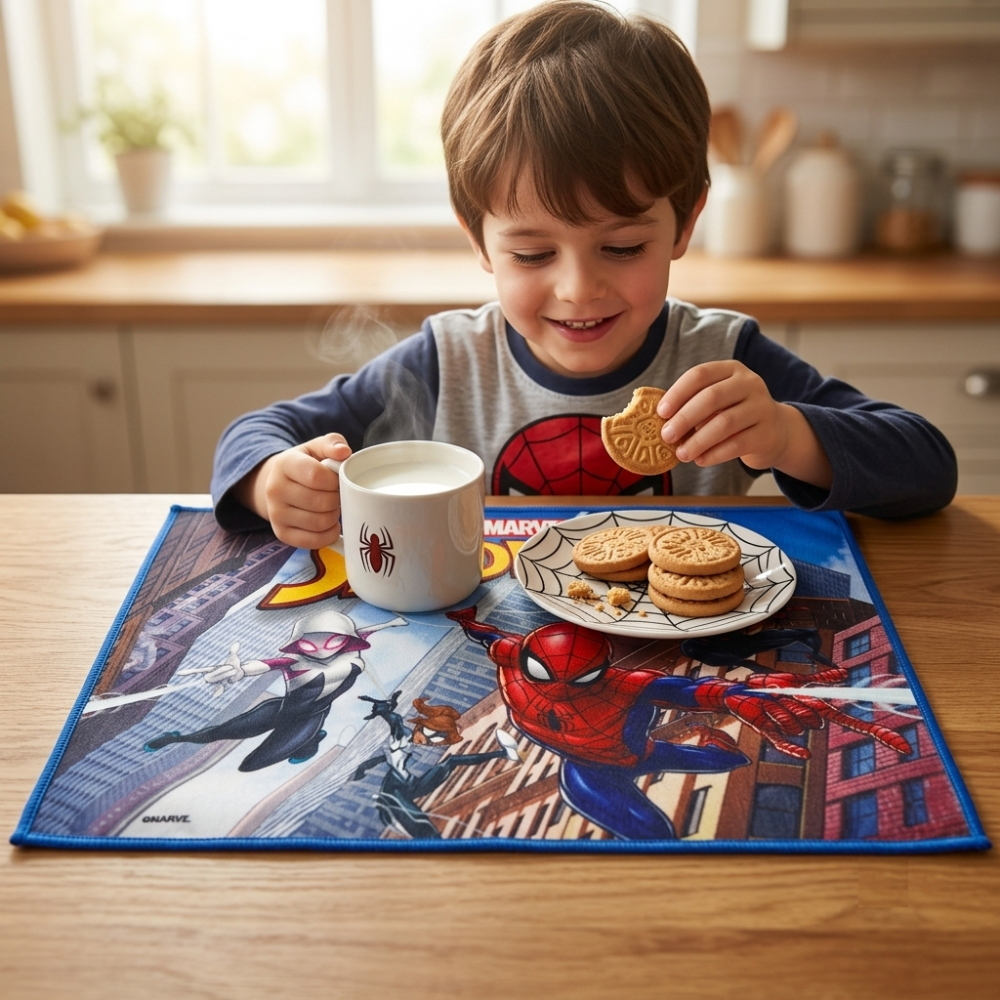 TOVAGLIETTA SPIDERMAN MARVEL IN TESSUTO DA COLAZIONE PRANZO CM.40X30- SPI1350