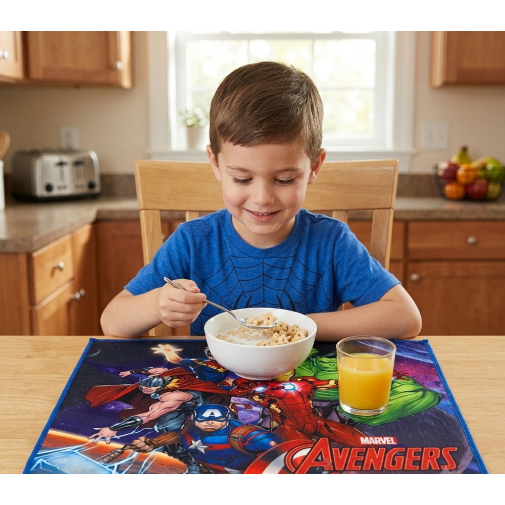 TOVAGLIETTA AVENGERS MARVEL IN TESSUTO DA COLAZIONE PRANZO CM.40X30- AV1350